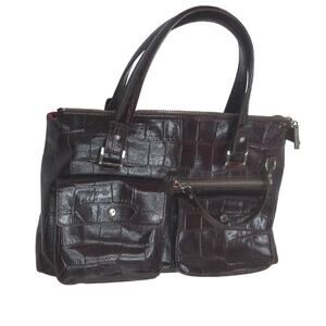 Vintage Y2K Maxximum Textured Embossed Leather Shoulder Bag